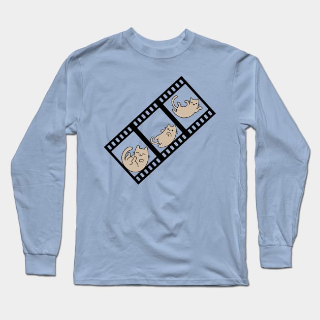 Cat slide three frames photography Long Sleeve T-Shirt by GlanceCat